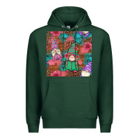 Sports Green floral easter gnomes seamless pattern Premium Hoodie - Artiststas