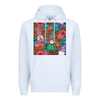 White floral easter gnomes seamless pattern Premium Hoodie - Artiststas