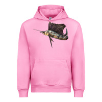 Fuchsia Pink Atlantic Sailfish Illustrations Urban Hoodie - LillyAllenDesigns