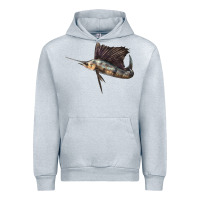 Heather Grey Atlantic Sailfish Illustrations Urban Hoodie - LillyAllenDesigns
