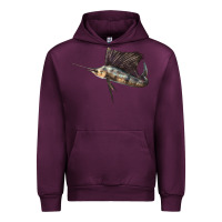 Mauve Wine Atlantic Sailfish Illustrations Urban Hoodie - LillyAllenDesigns