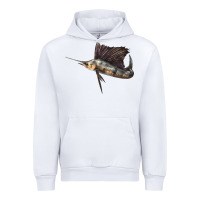 White Atlantic Sailfish Illustrations Urban Hoodie - LillyAllenDesigns
