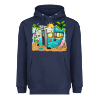 Navy summer caravan Heavyweight Hoodie - texasbilliewilder