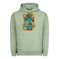 Pigment Oil Green western cross blessed lily butterfly Urban Hoodie - BarkalooDesign