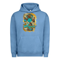 Pigment Pebble Blue western cross blessed lily butterfly Urban Hoodie - BarkalooDesign