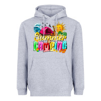 Heather Grey summer camping Heavyweight Hoodie - texasbilliewilder