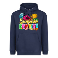 Navy summer camping Heavyweight Hoodie - texasbilliewilder