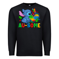 Black ausome stitch autism Premium Sweatshirt - Zillion Design Studio