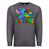Charcoal Heather ausome stitch autism Premium Sweatshirt - Zillion Design Studio