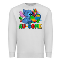 Dove Grey ausome stitch autism Premium Sweatshirt - Zillion Design Studio