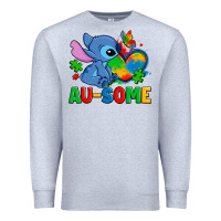 Heather Grey ausome stitch autism Premium Sweatshirt - Zillion Design Studio