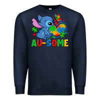 Navy ausome stitch autism Premium Sweatshirt - Zillion Design Studio