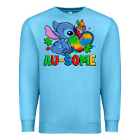 Ocean Blue ausome stitch autism Premium Sweatshirt - Zillion Design Studio