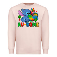 Pale Pink ausome stitch autism Premium Sweatshirt - Zillion Design Studio