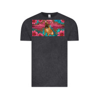 Vintage Black french bulldog floral license plate Vintage Tee - Artiststas