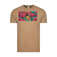 Vintage Coffee french bulldog floral license plate Vintage Tee - Artiststas
