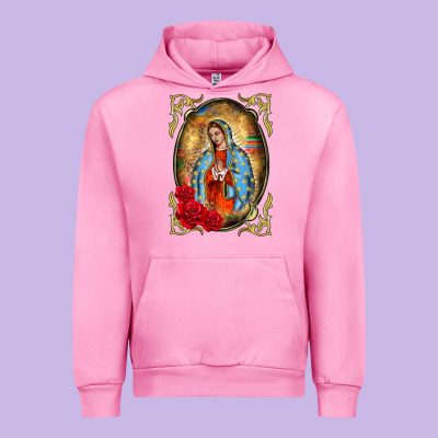 Our Lady Of Guadalupe Frame Urban Hoodie Designed By Barkaloodesign