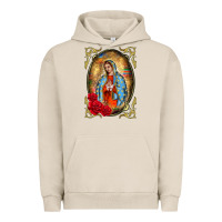 Pigment French Oak our lady of guadalupe frame Urban Hoodie - BarkalooDesign