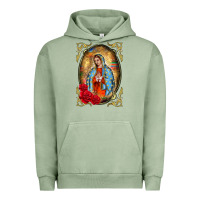 Pigment Oil Green our lady of guadalupe frame Urban Hoodie - BarkalooDesign