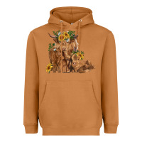 Meerkat highland cow family Heavyweight Hoodie - RanaPortraitStore