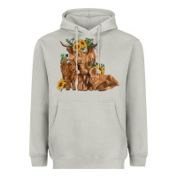 Moon Dust highland cow family Heavyweight Hoodie - RanaPortraitStore
