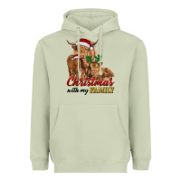 Matcha christmas with my family highland cow cattle and calves Heavyweight Hoodie - RanaPortraitStore
