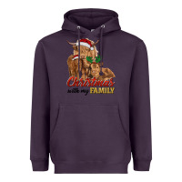 Plum christmas with my family highland cow cattle and calves Heavyweight Hoodie - RanaPortraitStore