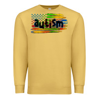 Antique Gold autism american flag Premium Sweatshirt - Zillion Design Studio