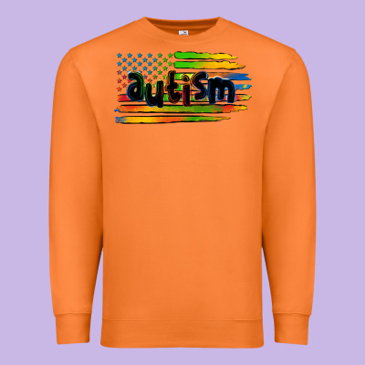 Autism American Flag Premium Sweatshirt Designed By Zillion Design Studio
