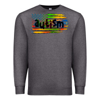 Charcoal Heather autism american flag Premium Sweatshirt - Zillion Design Studio