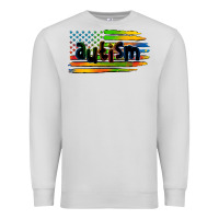 Dove Grey autism american flag Premium Sweatshirt - Zillion Design Studio