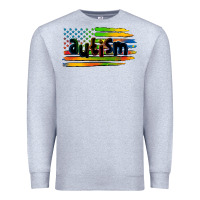 Heather Grey autism american flag Premium Sweatshirt - Zillion Design Studio