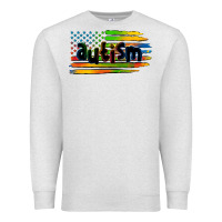 Oatmeal Heather autism american flag Premium Sweatshirt - Zillion Design Studio