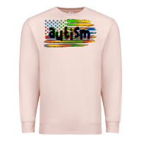 Pale Pink autism american flag Premium Sweatshirt - Zillion Design Studio