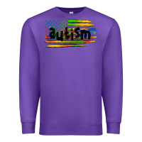 Purple autism american flag Premium Sweatshirt - Zillion Design Studio
