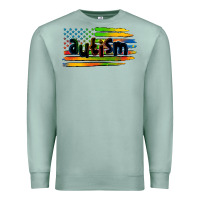 Seafoam autism american flag Premium Sweatshirt - Zillion Design Studio