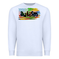 White autism american flag Premium Sweatshirt - Zillion Design Studio