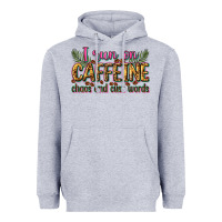 Heather Grey i run on caffeine chaos and cuss words Heavyweight Hoodie - Zillion Design Studio