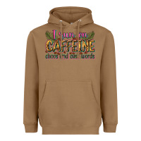 Toasted Coconut i run on caffeine chaos and cuss words Heavyweight Hoodie - Zillion Design Studio