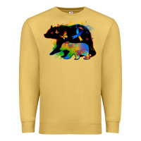 Antique Gold autism mama bear Premium Sweatshirt - Zillion Design Studio