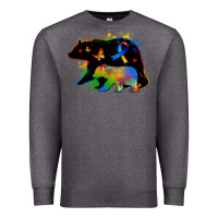 Charcoal Heather autism mama bear Premium Sweatshirt - Zillion Design Studio