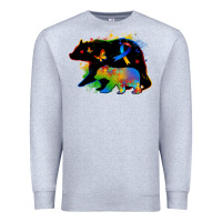 Heather Grey autism mama bear Premium Sweatshirt - Zillion Design Studio