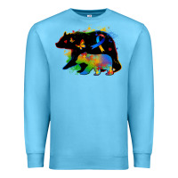 Ocean Blue autism mama bear Premium Sweatshirt - Zillion Design Studio