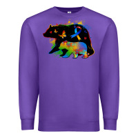 Purple autism mama bear Premium Sweatshirt - Zillion Design Studio