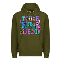 Army Green touch me and i will bite Premium Hoodie - AdoDesignShop