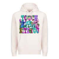 Pale Pink touch me and i will bite Premium Hoodie - AdoDesignShop