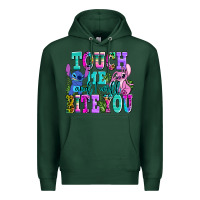 Sports Green touch me and i will bite Premium Hoodie - AdoDesignShop