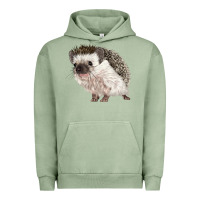 Pigment Oil Green Hedgehog Illustrations Urban Hoodie - LillyAllenDesigns