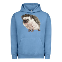 Pigment Pebble Blue Hedgehog Illustrations Urban Hoodie - LillyAllenDesigns