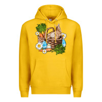 Lemon easter bunny in basket wıth carrot and eggs Premium Hoodie - AdoDesignShop